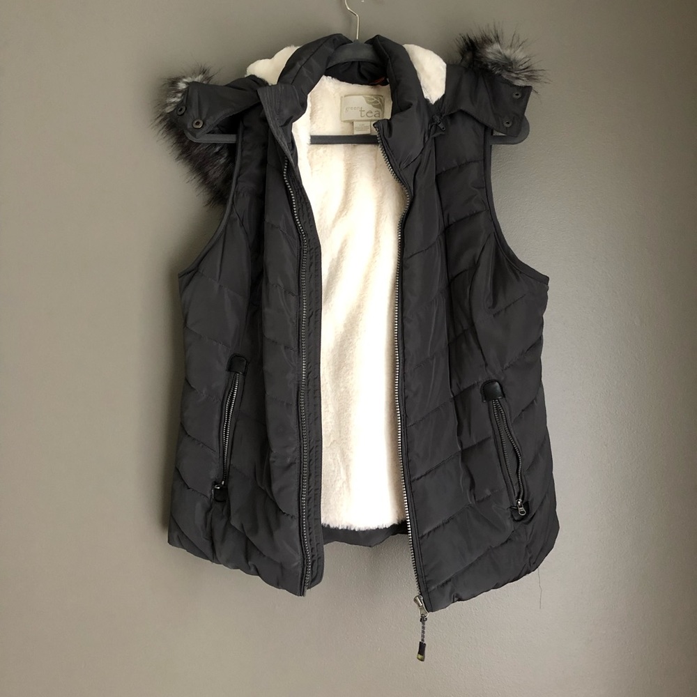 Green Tea grey winter vest